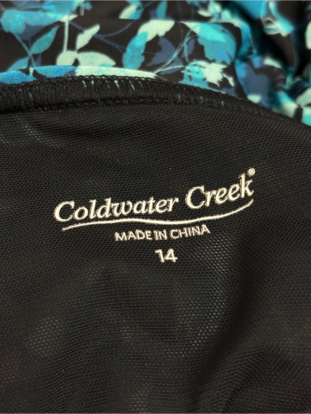 Coldwater Creek | Floral Tankini Swim Top | Built-In Bra Ruched Sides | Size 14 - Picture 3 of 5